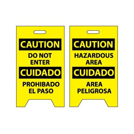 National Marker Co Floor Sign - Caution Do Not Enter Cuidado Pohibado El Paso FS31